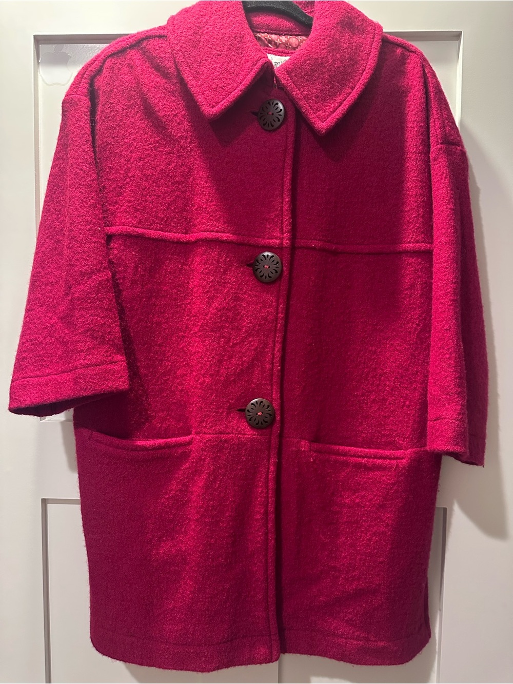 Live a Little Fuchsia Button-Front Pea Coat